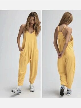 Free People FP Movement Hot Shot Onesie Yellow Jumpsuit - Women's Small